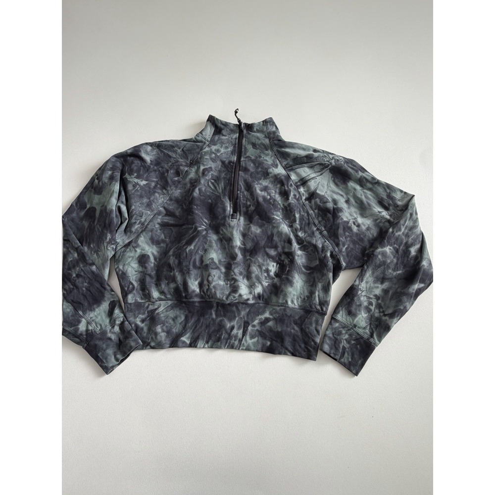 Lululemon Half Zip Sweatshirt Diamond Dye Blue Tidewater Teal Graphite Gray 6